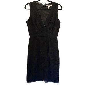 Max & Cleo black textured faux wrap dress  6